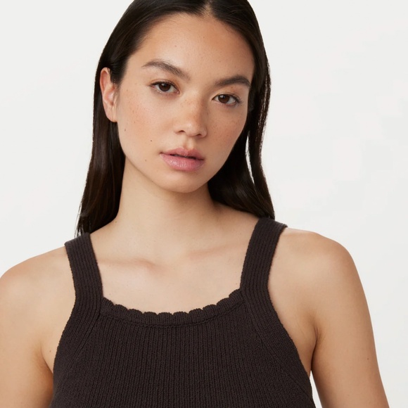 NWT Frank & Oak // The Crochet Knit Tank in Dark Chocolate Brown - Picture 4 of 9